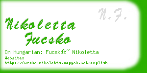 nikoletta fucsko business card